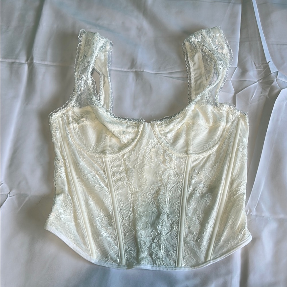 Lace Bustier Top - Cream